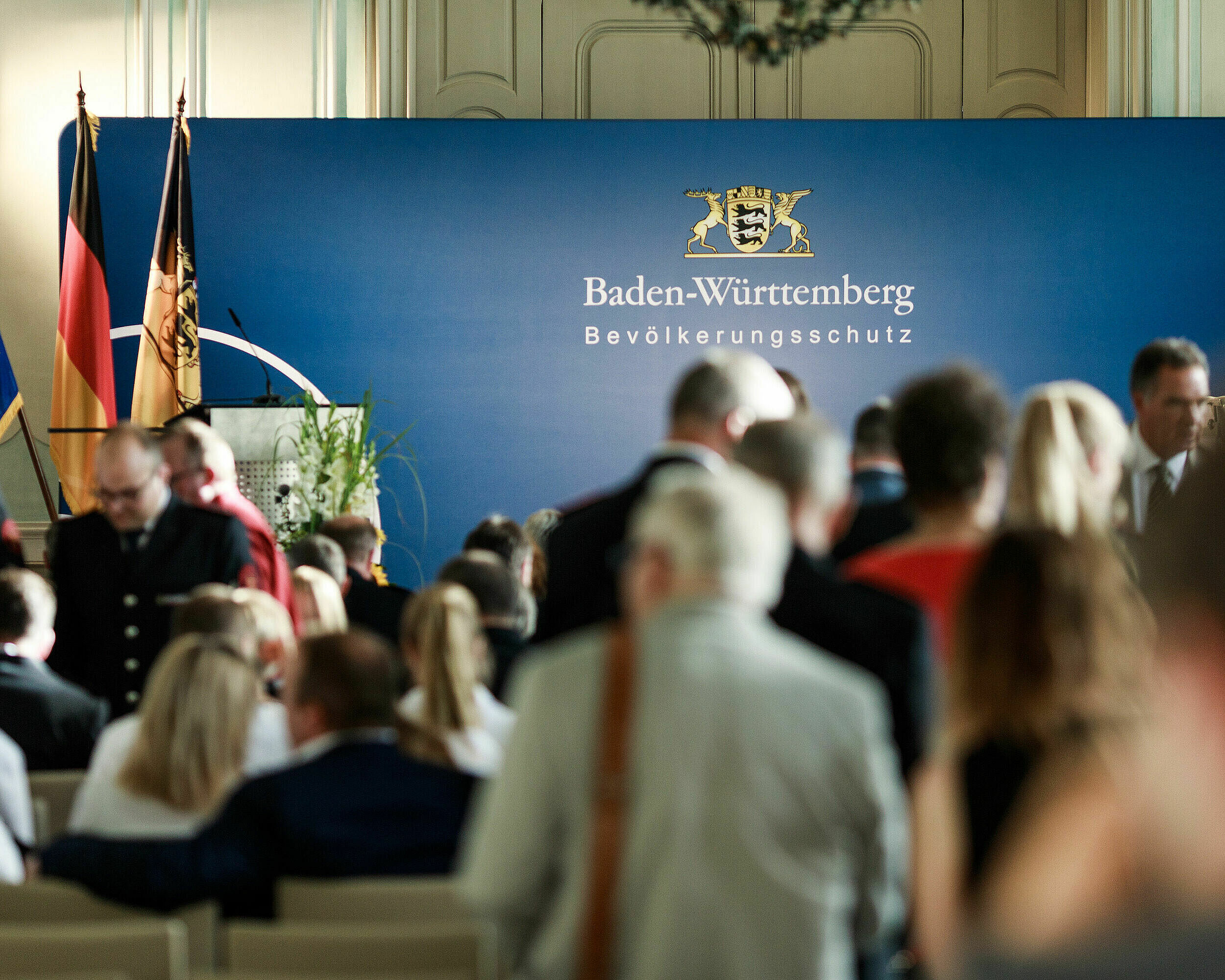 Bevölkerungsschutz Ehrenzeichen Baden-Württemberg an René Rossow, DRK Kreisverband Heilbronn e.V., Foto: Gordon Koelmel